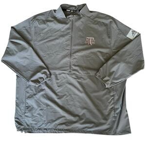 Adidas Texas A&M Aggies 1/2 Zip Windbreaker Pullover Jacket Gray Men’s 3XL